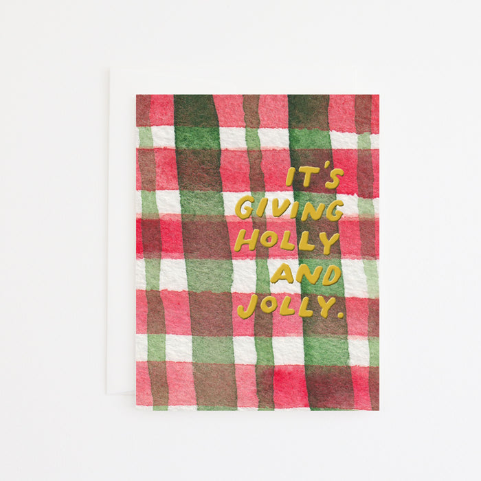 Holly Card (gold foil)
