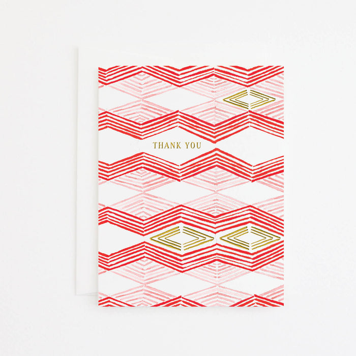 Block Print Thank You Card